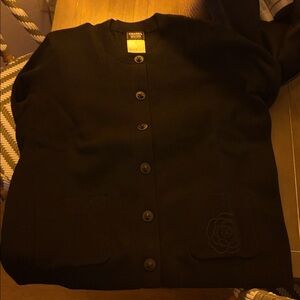 Chanel Black Button-Up Women's sweater jacket